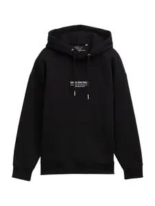 TOM TAILOR DENIM Mikina  čierna / biela