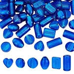 60Pcs 6 Styles Handmade Silver Foil Lampwork Beads