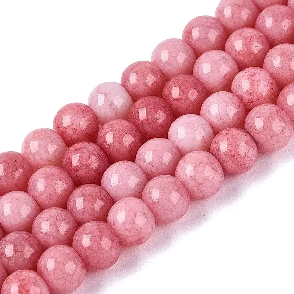 Ombre Effect Opaque Crackle Glass Beads Strands