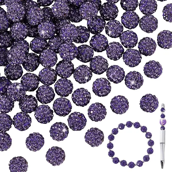 100Pcs Polymer Clay Rhinestone Beads