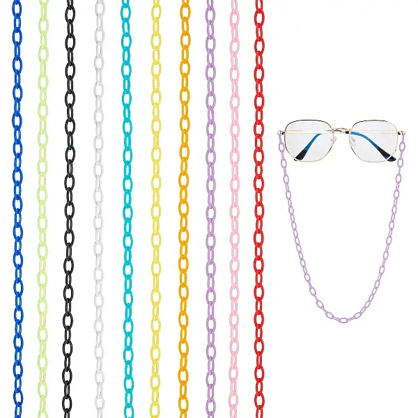 20 Strands 10 Colors Opaque Acrylic Cable Chains