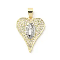 Brass Micro Pave Clear Cubic Zirconia Pendants