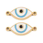 304 Stainless Steel Enamel Sky Blue Eye Links Connector Charms