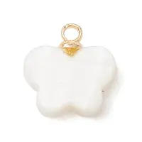 Natural Freshwater Shell Butterfly Charms with Brass Bails