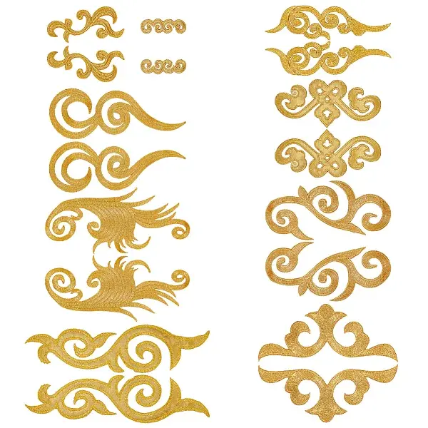 18pcs 9 styles Polyester Computerized Embroidery Cloth Iron on/Sew on Patches