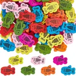 98Pcs 7 Colors Printed Wood Beads