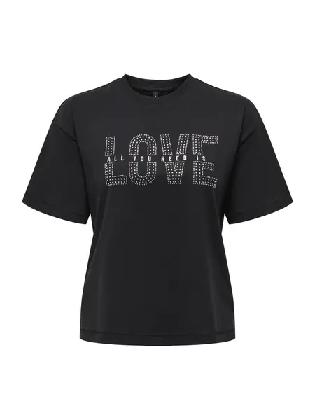 ONLY Tričko 'ONLRILA'  čierna / strieborná