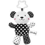 AKUKU MEDVEDÍK Plyšová hračka s hrkálkou, biela, veľkosť