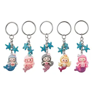 Mermaid Opaque Resin Pendant Keychain