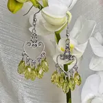 Vintage Heart with Teardrop Alloy Chandelier Earrings