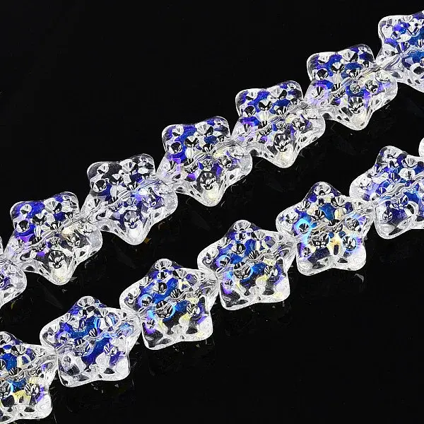 Electroplate Transparent Glass Beads Strands