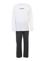 Calvin Klein Underwear Dlhé pyžamo  sivá / čierna / biela