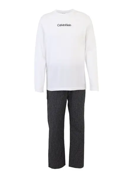 Calvin Klein Underwear Dlhé pyžamo  sivá / čierna / biela