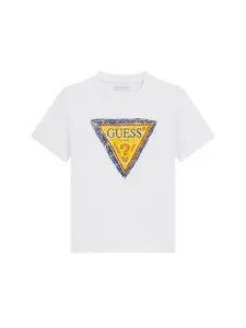 GUESS Tričko  modrá / žltá / čierna / biela