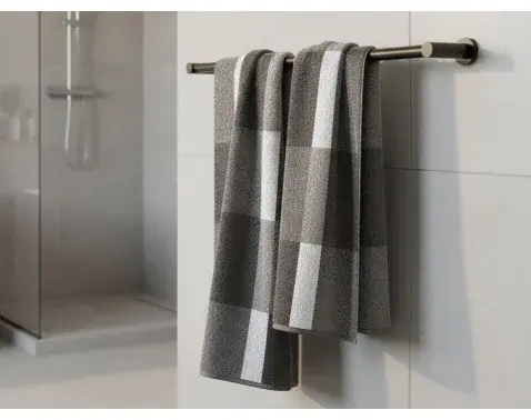 Osuška Pantone Karo 70x140 cm, šedá%