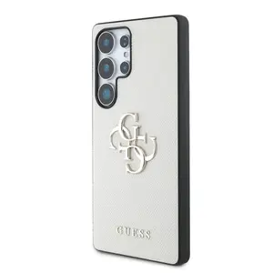 Zadní kryt Guess PU Grained 4G Metal Logo pro Samsung Galaxy S25 Ultra, béžová