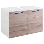 Voleo SKŘÍŇKA POD UMYVADLO, barvy dubu, bílá, 65,0/46,5/35,0 cm