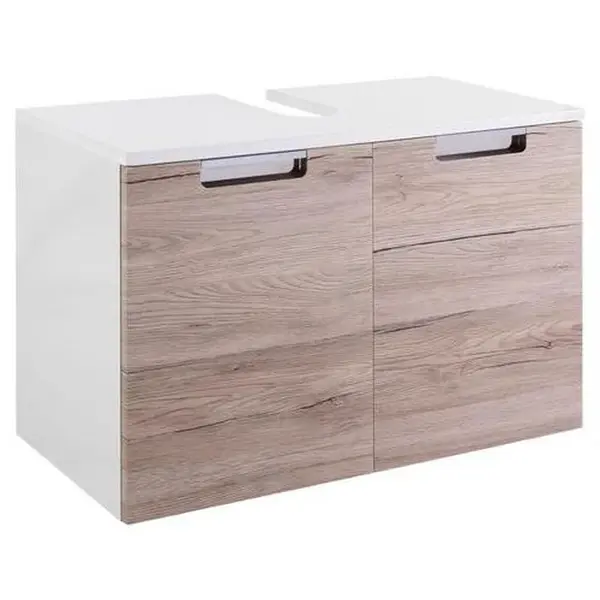 Voleo SKŘÍŇKA POD UMYVADLO, barvy dubu, bílá, 65,0/46,5/35,0 cm