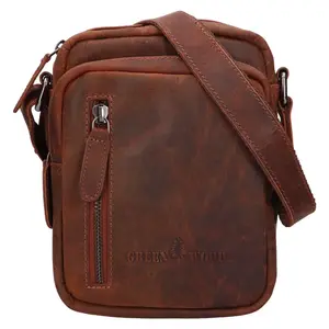 Pánska kožená taška cez rameno Greenwood Zente - hnedá