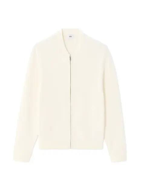 Bílý pánský svetr na zip