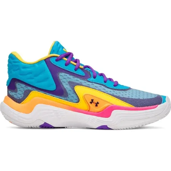 Under Armour SPAWN 7 MID Pánska basketbalová obuv, modrá, veľkosť 40.5