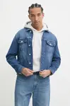 Džínová bunda Tommy Jeans pánská, modrá barva, přechodná, DM0DM20623