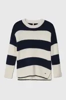 Dětský svetr s příměsí vlny Pepe Jeans tmavomodrá barva, hřejivý