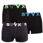 Styx 3PACK dětské boxerky sportovní guma černé (3GJ96012) 4-5 let