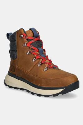 Sněhule The North Face Bergen Leather hnědá barva, NF0A8A9M8O11