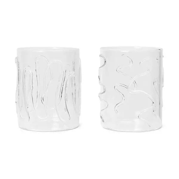 Sada skleniček ferm LIVING Doodle Glasses 350 ml 2-pack