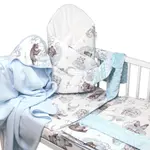 Baby Nellys 6-ti dílná výhod. sada s dárkem pro miminko , 120x90 Zvířátka na mráčku, modrá