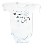 Baby Nellys Body krátký rukáv s vtipným textem  Trenér celé rodiny vel.  62