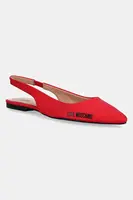 Baleríny Love Moschino červená barva, s odkrytou patou, JA11021G1MIM0500