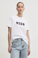 Bavlněné tričko MSGM bílá barva, 3841MDM92.257002