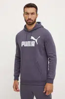 Mikina Puma pánská, šedá barva, s kapucí, s potiskem