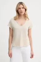 Bavlněné tričko American Vintage béžová barva, SON02AGE25