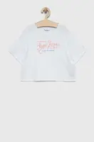 Dětské bavlněné tričko Pepe Jeans Non-denim bílá barva