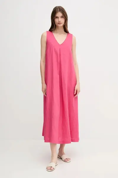 Lněné šaty United Colors of Benetton