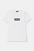 Dětské bavlněné tričko Napapijri S-CHAMOIS SS bílá barva, s potiskem, NP0A4HYL0021