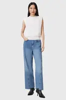 Bavlněné džíny AllSaints FOX dámské, modrá barva, W017EC