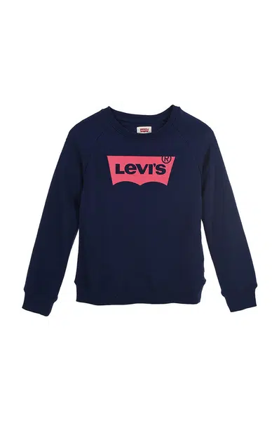 Dětská mikina Levi's tmavomodrá barva, s potiskem