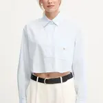 Bavlněná košile Calvin Klein Jeans modrá barva, relaxed, s klasickým límcem, J20J225078