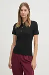Polo tričko Tommy Hilfiger černá barva, WW0WW44446