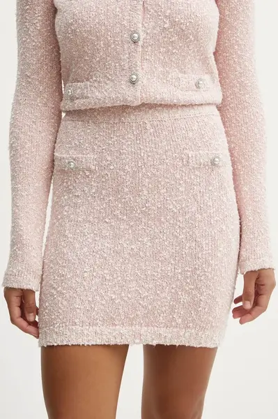 Sukně Guess DOROTHY růžová barva, mini, pouzdrová, W5RD45 Z3L21