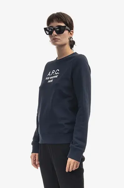 Bavlněná mikina A.P.C. Sweat Tina COEZD-F27561 MARINE