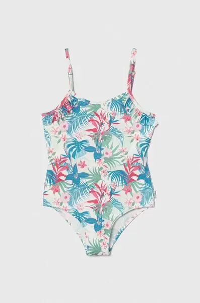 Jednodílné dětské plavky Pepe Jeans HIBISCUS FRILL SWIMSUIT