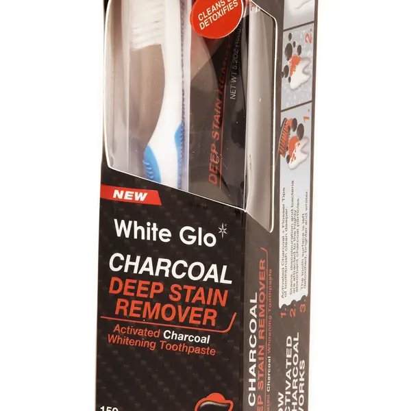 White Glo Charcoal bělicí zubní pasta 150 g + kartáček