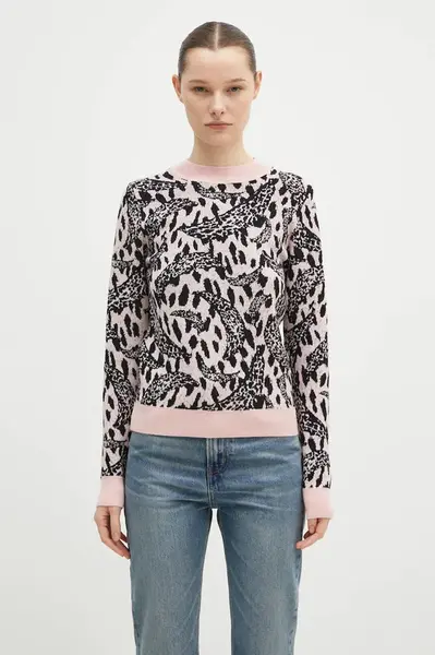 Svetr z vlněné směsi Fiorucci Pink Banimalier