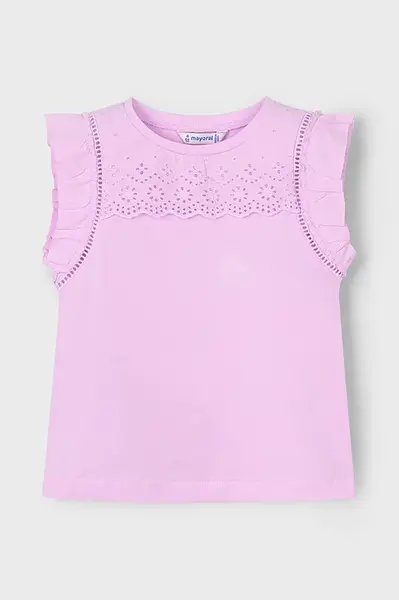 Dětské bavlněné tričko Mayoral růžová barva, 3020