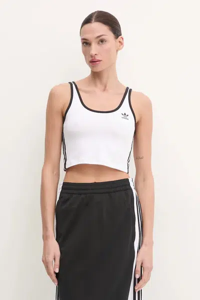 Top adidas Originals 3S BRA TOP dámský, bílá barva, JD4613